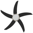 Loftfan med lys og fjernbetjening Ø 110 cm Sort