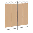 4-panel rumdeler Beige 160 x 180 cm Stof