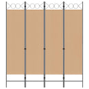 4-panel rumdeler Beige 160 x 180 cm Stof