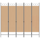 5-panel rumdeler Beige 200 x 180 cm Stof