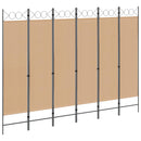6-Paneler Rumdeler Beige 240 x 180 cm Stof