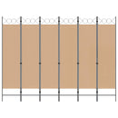6-Paneler Rumdeler Beige 240 x 180 cm Stof