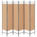 6-Paneler Rumdeler Beige 240 x 180 cm Stof