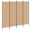 4-panel rumdeler Beige 200 x 180 cm Stof