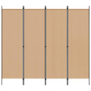 4-panel rumdeler Beige 200 x 180 cm Stof