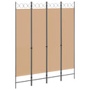 4-panel rumdeler Beige 160 x 200 cm Stof