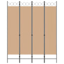 4-panel rumdeler Beige 160 x 200 cm Stof