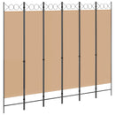 6-Paneler Rumdeler Beige 240 x 200 cm Stof