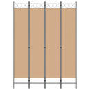 4-panel rumdeler Beige 160 x 220 cm Stof