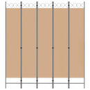 5-panel rumdeler Beige 200 x 220 cm Stof