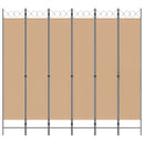 6-Paneler Rumdeler Beige 240 x 220 cm Stof