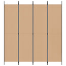 4-panel rumdeler Beige 200 x 220 cm Stof