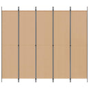 5-panel rumdeler Beige 250 x 220 cm Stof