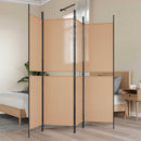 4-panelet rumdivider Beige 200 x 180 cm Stof