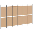 6-Paneler Rumdeler Beige 300 x 180 cm Stof