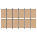 6-Paneler Rumdeler Beige 300 x 180 cm Stof