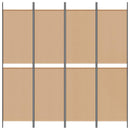 4-panel rumdeler Beige 200 x 200 cm Stof