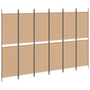6-Paneler Rumdeler Beige 300 x 200 cm Stof