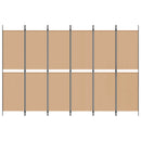 6-Paneler Rumdeler Beige 300 x 200 cm Stof
