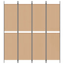 4-panelet rumdivider Beige 200 x 220 cm Stof