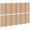 6-Paneler Rumdeler Beige 300 x 220 cm Stof