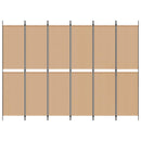 6-Paneler Rumdeler Beige 300 x 220 cm Stof