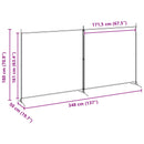 2-panels rumdeler Beige 348 x 180 cm Stof