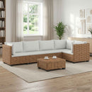 6 stk. Rattan Loungesæt med Puder GENDT Naturlig rattan