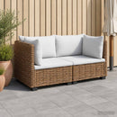 2 stk. Rattan Loungesæt med Puder GENDT Naturlig rattan