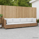 4 stk. Rattan Loungesæt med Puder GENDT Naturlig rattan