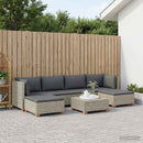 7 stk. Rattan Loungesæt med Puder GENDT Naturlig rattan