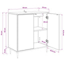 Sideboard WIJHE Sort eg 69 x 33 x 76 cm Konstrueret træ