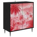 Sideboard AACHEN Sort eg 69 x 33 x 76 cm Konstrueret træ