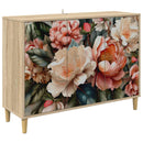 Sideboard BORNE Sonoma-eg 102 x 33 x 75 cm Konstrueret træ