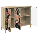 Sideboard BORNE Sonoma-eg 102 x 33 x 75 cm Konstrueret træ