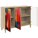 Sideboard HEESCH Sonoma-eg 102 x 33 x 75 cm Konstrueret træ