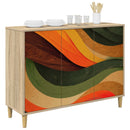 Sideboard BONN Sonoma-eg 102 x 33 x 75 cm Konstrueret træ