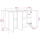 Sideboard BONN Sonoma-eg 102 x 33 x 75 cm Konstrueret træ
