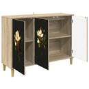 Sideboard BREMEN Sonoma-eg 102 x 33 x 75 cm Konstrueret træ