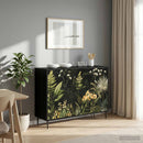 Sideboard RHENEN Sort eg 102 x 33 x 76 cm Konstrueret træ