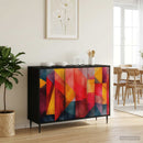 Sideboard HEESCH Sort eg 102 x 33 x 76 cm Konstrueret træ