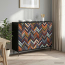 Sideboard OMMEN Sort eg 102 x 33 x 76 cm Konstrueret træ