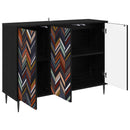 Sideboard OMMEN Sort eg 102 x 33 x 76 cm Konstrueret træ