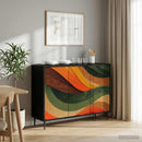 Sideboard BONN Sort eg 102 x 33 x 76 cm Konstrueret træ