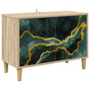 TV-skab WIJHE 69 x 33 x 50 cm Sonoma-eg Konstrueret træ