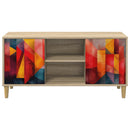 TV-skab HEESCH 102 x 33 x 50 cm Sonoma-eg Konstrueret træ