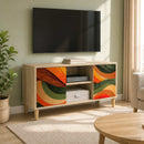 TV-skab BONN 102 x 33 x 50 cm Sonoma-eg Konstrueret træ
