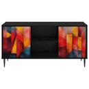 TV-skab HEESCH 102 x 33 x 51 cm Sort eg Konstrueret træ