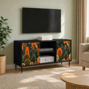 TV-skab ZAANDAM 102 x 33 x 51 cm Sort eg Konstrueret træ