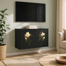 Væghængt TV Skab BREMEN 69 x 33 x 40 cm Sort eg Konstrueret træ